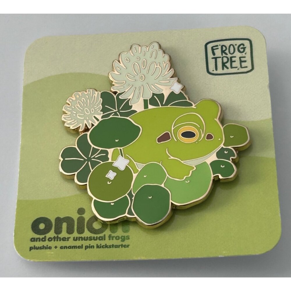 Frog Tree Onion Frog Enamel Pin Flower Pond Lily Pad New